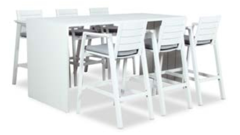 RETREAT_BARBADOS WATERFALL TABLE BAR CHAIR SET gunmetal Barbados Alumínium Kültéri bárszett 7 részes - Image 16