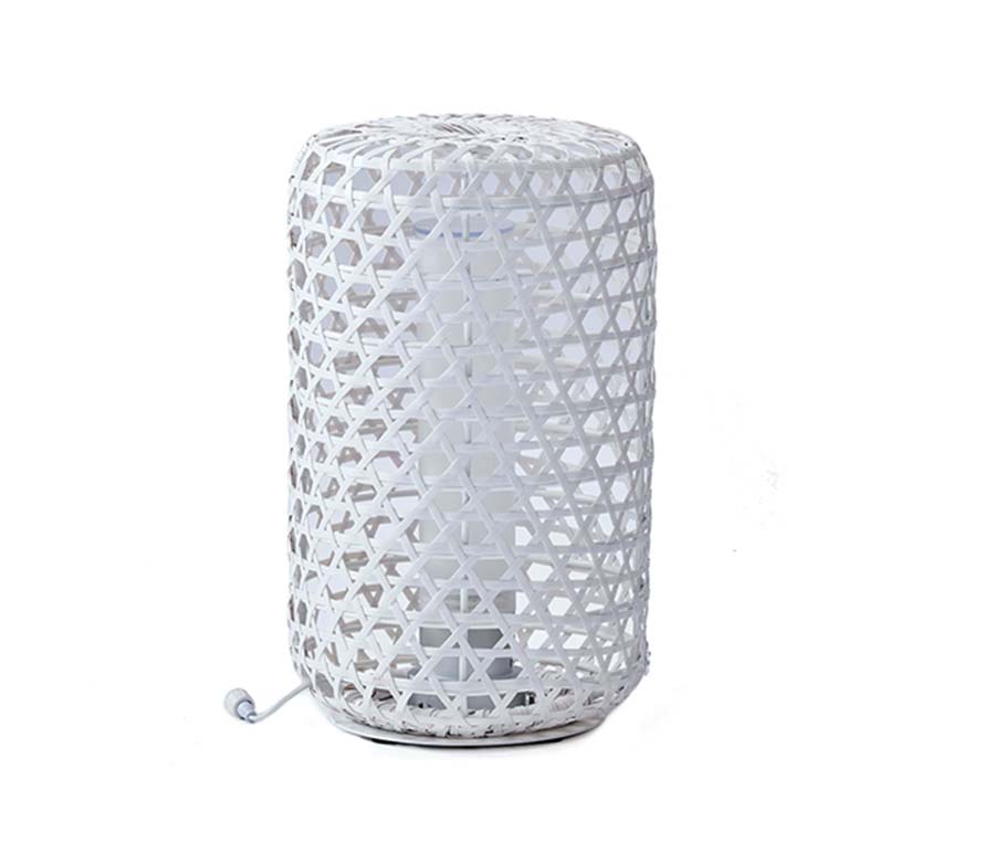 D213(wicker) Prémium Műrattan Kültéri LED Lámpa L Bahama fehér - Image 14