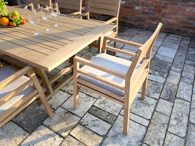 Fajl_014(4)_InPixio Vernazza - Outdoor Wooden Dining Set - 7 pcs garden set - Image 12