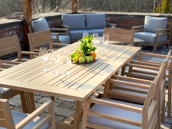 Fajl_019_InPixio Vernazza - Outdoor Wooden Dining Set - 7 pcs garden set - Image 11