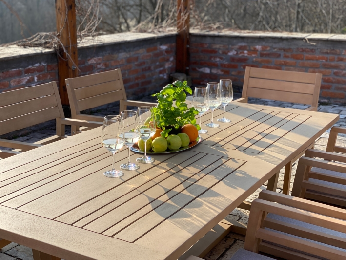 IMG_7992_InPixio Vernazza - Outdoor Wooden Dining Set - 7 pcs garden set - Image 6