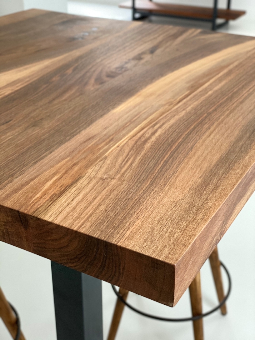 664 ArtMoon Walnut Wood Bar Table Set - 5 Pieces - Image 2