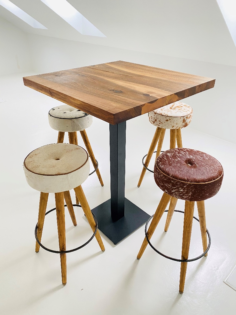 689 ArtMoon Walnut Wood Bar Table - Image 7