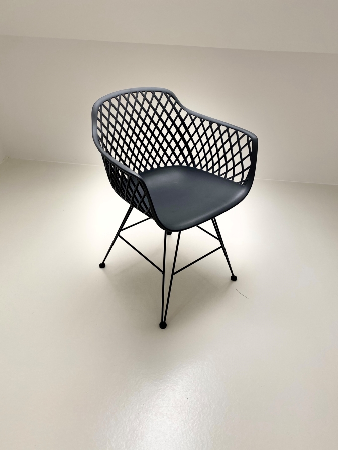 38_InPixio Trinidad dining chair - Gunmetal - Image 1