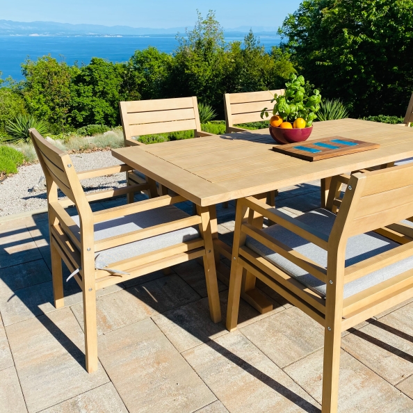 IMG_1163_InPixio Vernazza - Outdoor Wooden Dining Set - 7 pcs garden set - Image 2