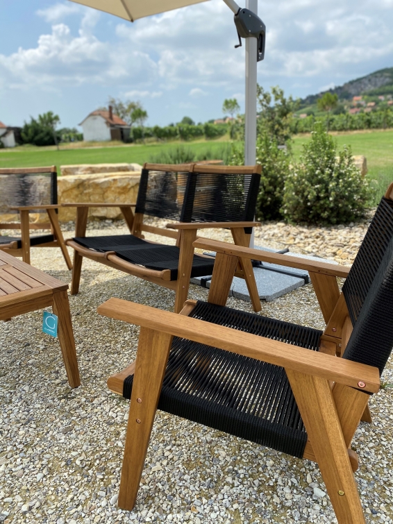 41_InPixio Marrakesh Outdoor Wooden Lounge Set - 4 pieces garden furniture - Image 2