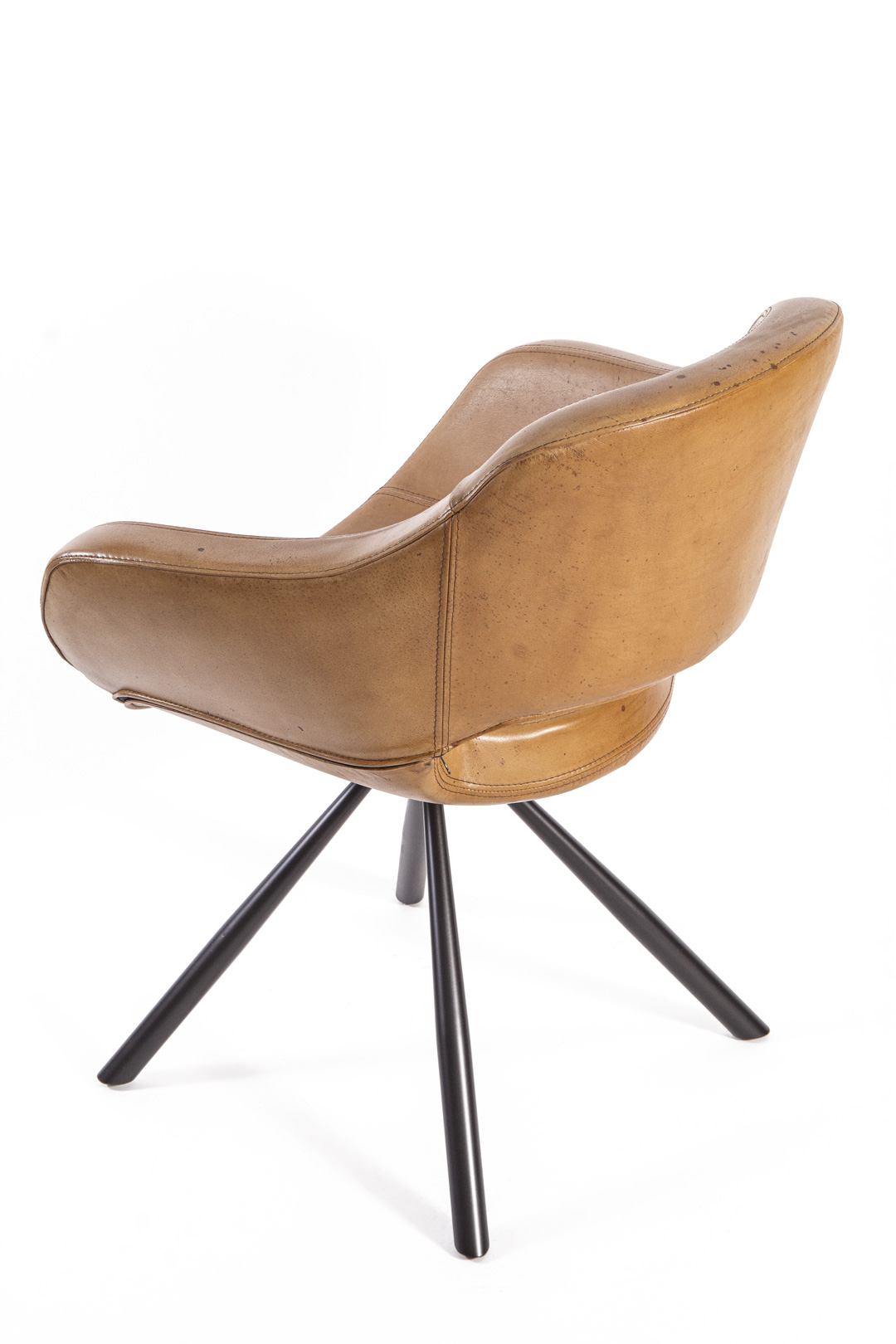 IMG_1942 Leather armchair in mustard yellow color - Image 7