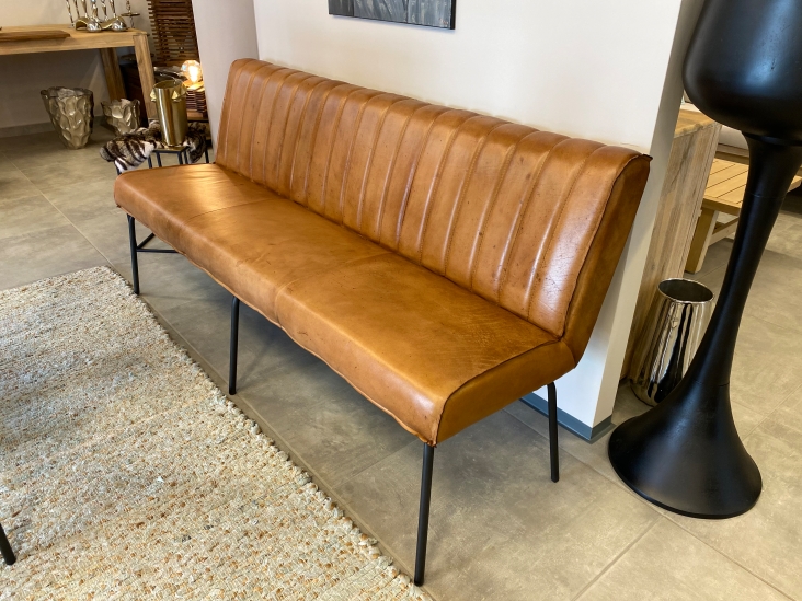 IMG_6241_InPixio Leather bench with metal legs - Image 1