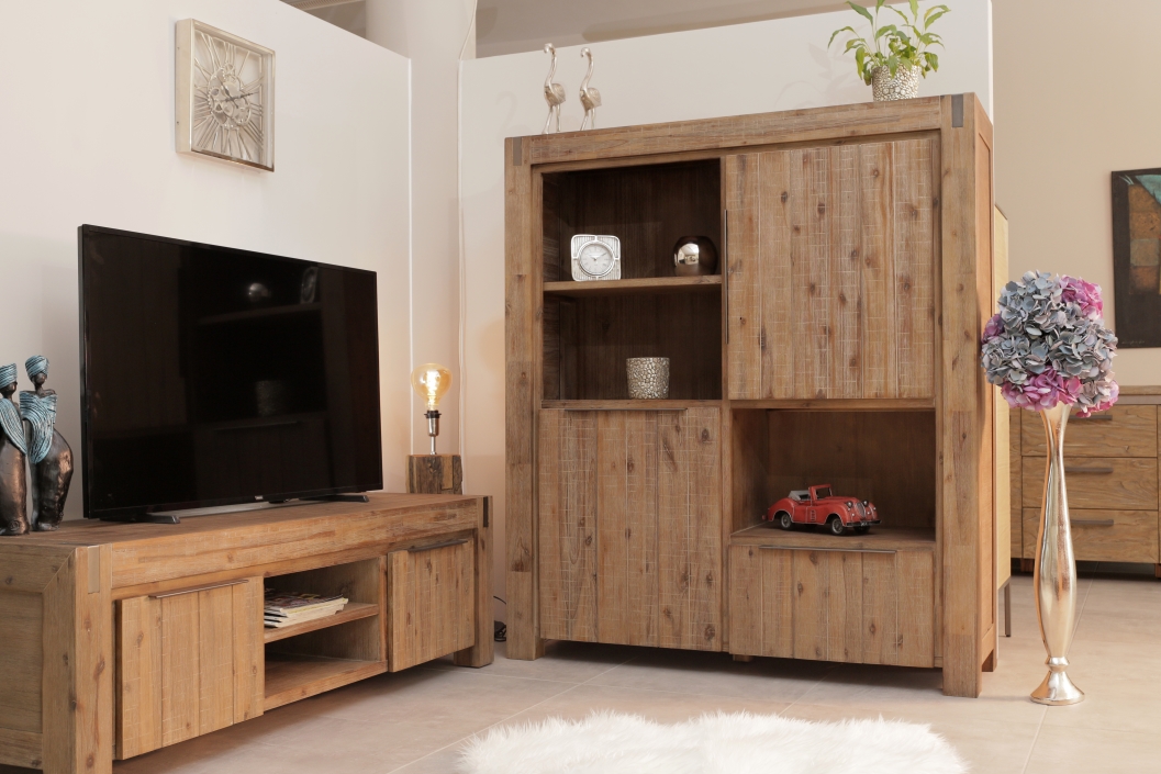 IMG_1791_cr_InPixio Blijburg solid wood TV stand with 2 doors - Image 9