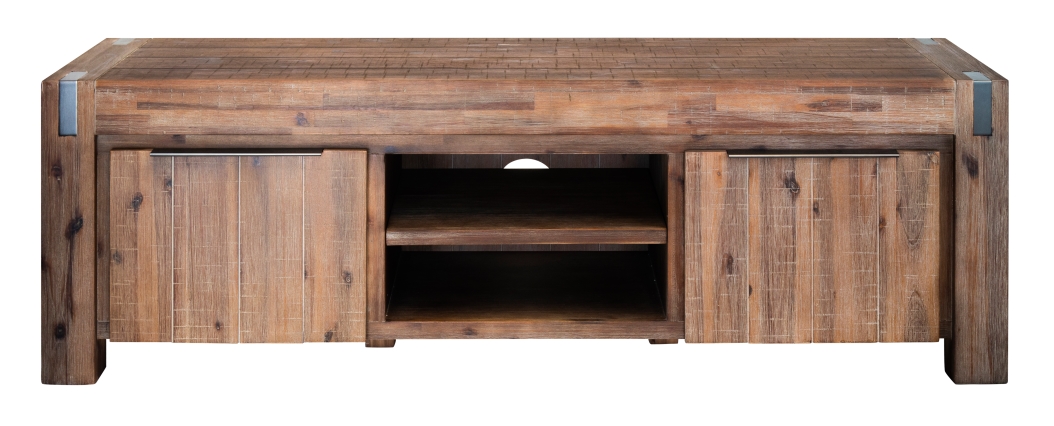 _MG_6897_InPixio Blijburg solid wood TV stand with 2 doors - Image 4
