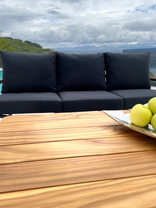 Bogota Alu TEAK Kerti Garnitura_8 Bogota Aluminum Outdoor Lounge Set in Anthracite color- 4 piece garden furniture - Image 11