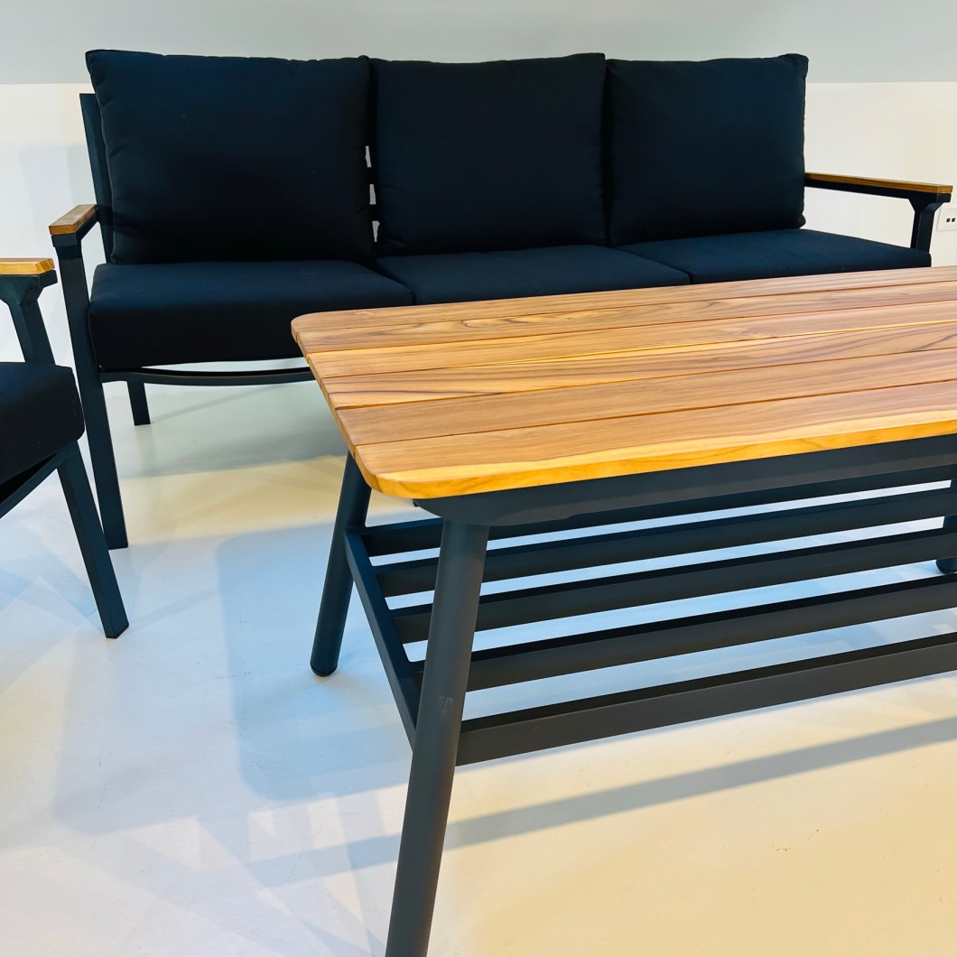 IMG_0223_InPixio Bogota Aluminum Outdoor Lounge Set in Anthracite color- 4 piece garden furniture - Image 14