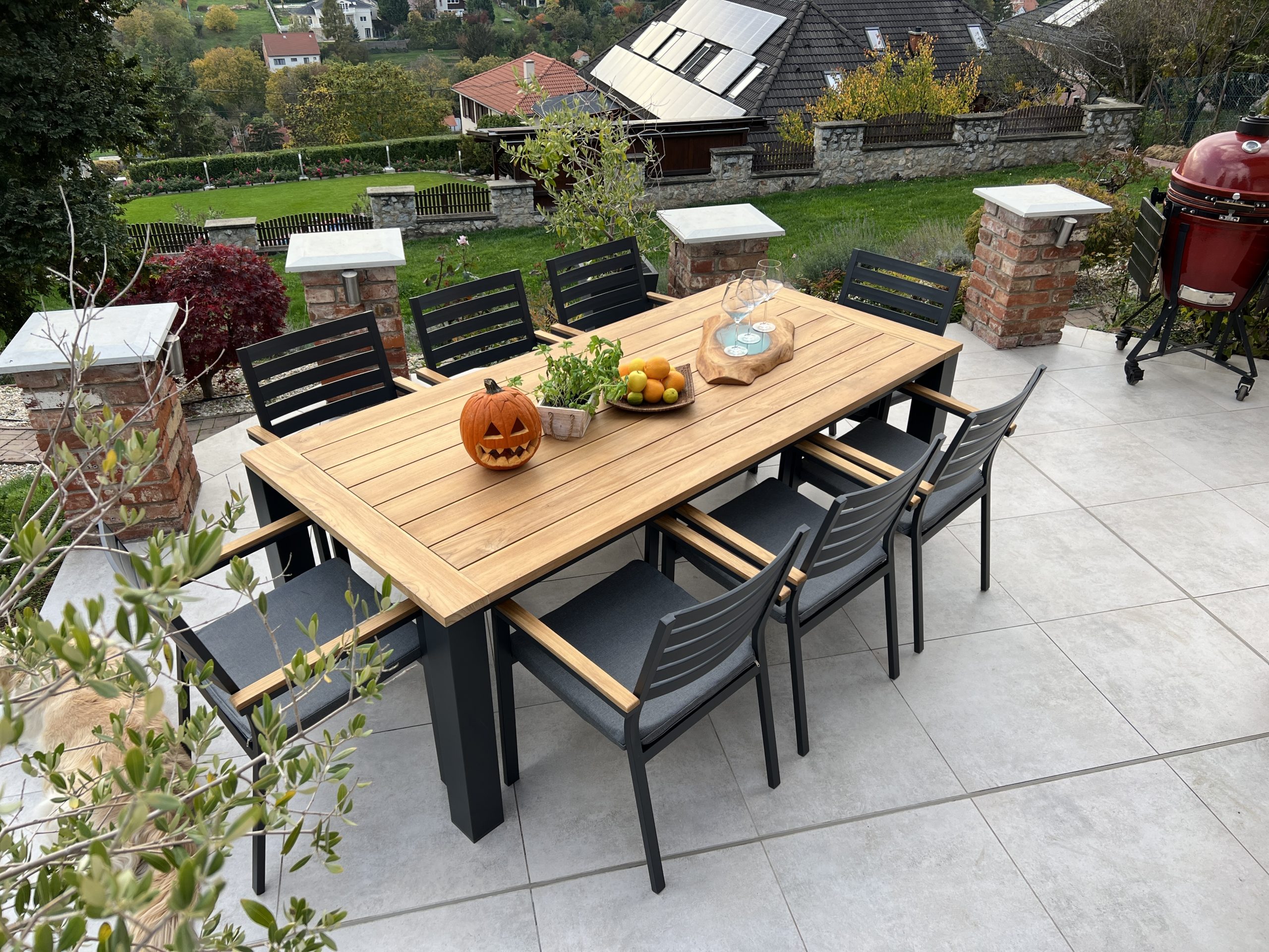 IMG_2251 Tallin Aluminium - TEAK wood dining set - 9 pieces - Image 12