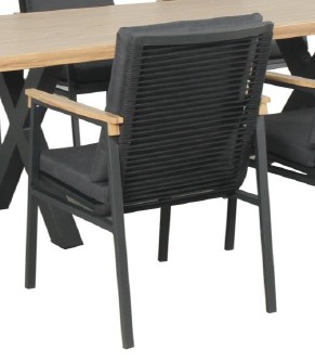 Emilie gunmetal csak szék2 Nepal aluminium outdoor dining chair - black color - Image 9